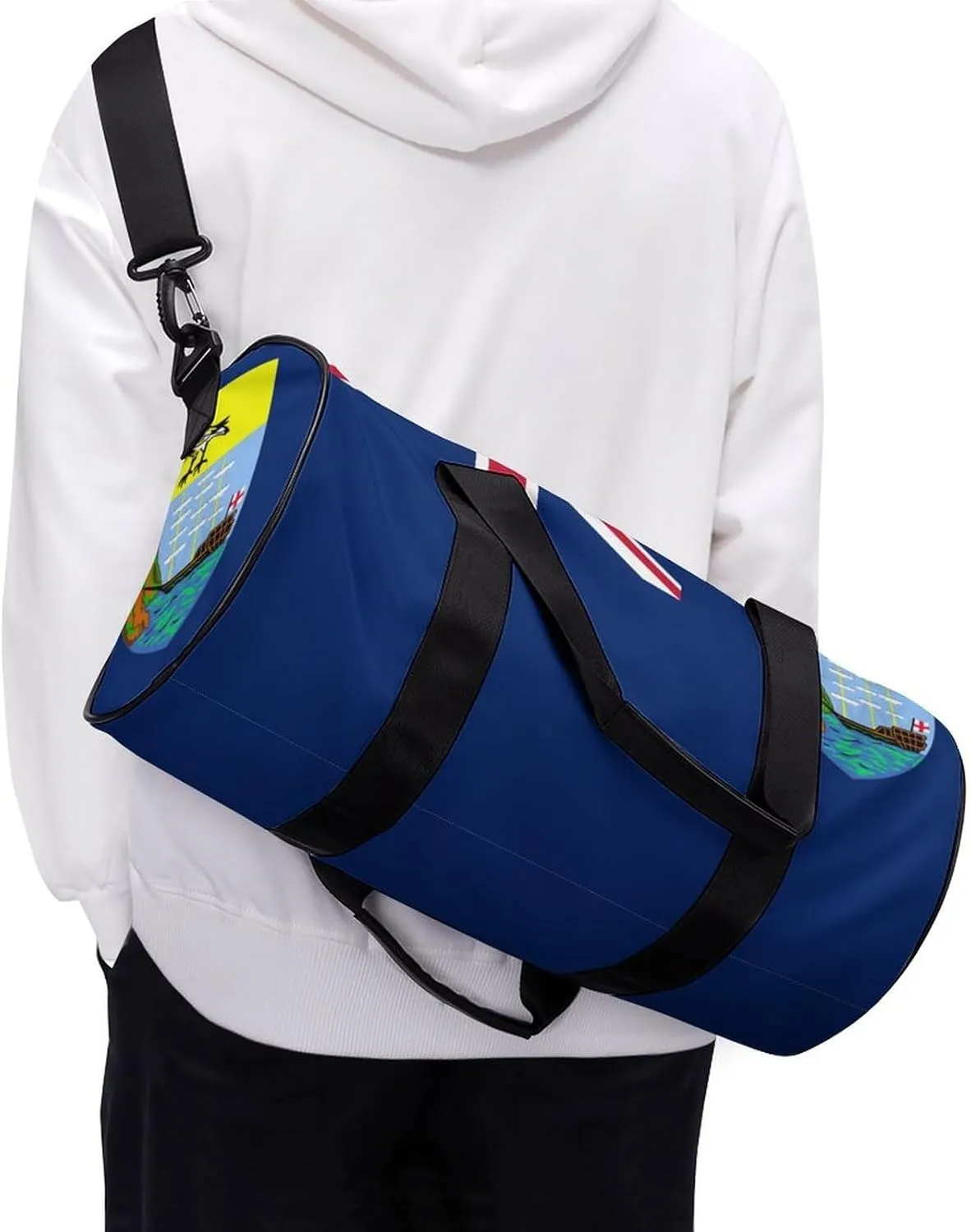 Saint Helena Flag Large Capacity Gym Bag for Men Women with Wet Pocket Sports Travel Tote