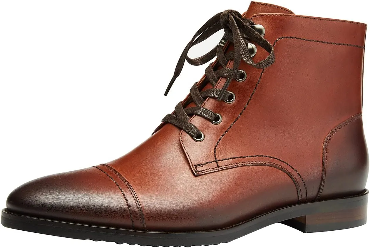 Santimon Men's Oxfords Formal Dress Boots For Men Business Casual Leather Ankle Boots