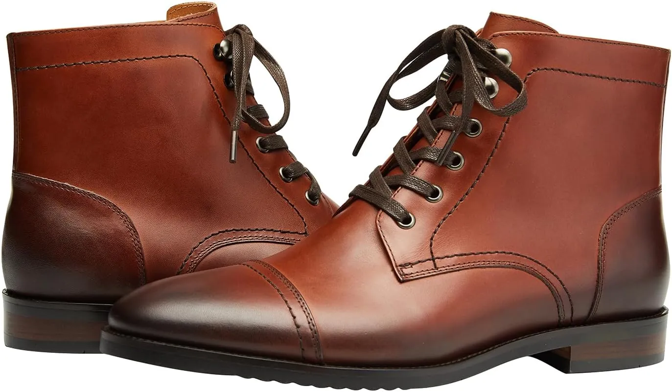 Santimon Men's Oxfords Formal Dress Boots For Men Business Casual Leather Ankle Boots