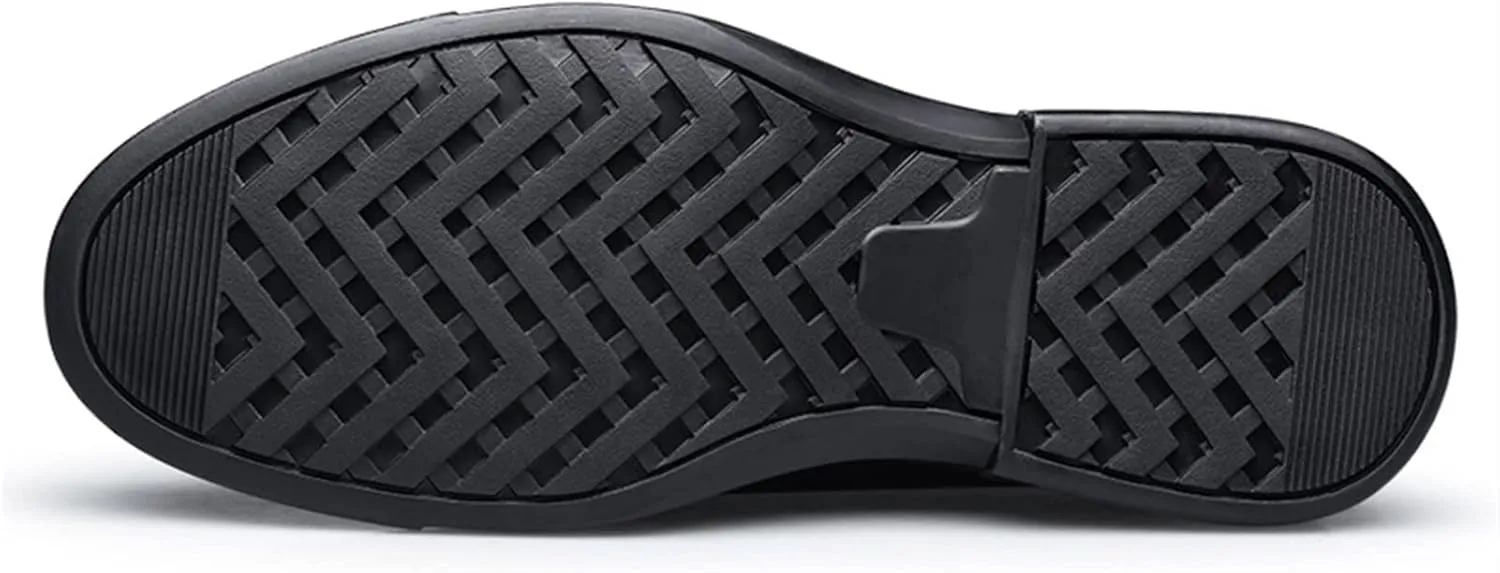 Single Season Dress Shoes for Men Lace Up Derby Shoes Plaid Round Toe Leather Low Top Slip Resistant Rubber Sole Block Heel Prom Very Popular Among Young People