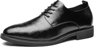 Single Season Shoes Dress Oxford for Men Lace Up Derby Shoes Round Toe Plaid Genuine Leather Non Slip Block Heel Rubber Sole Low Top Slip Resistant Wedding Very Popular Among Young People