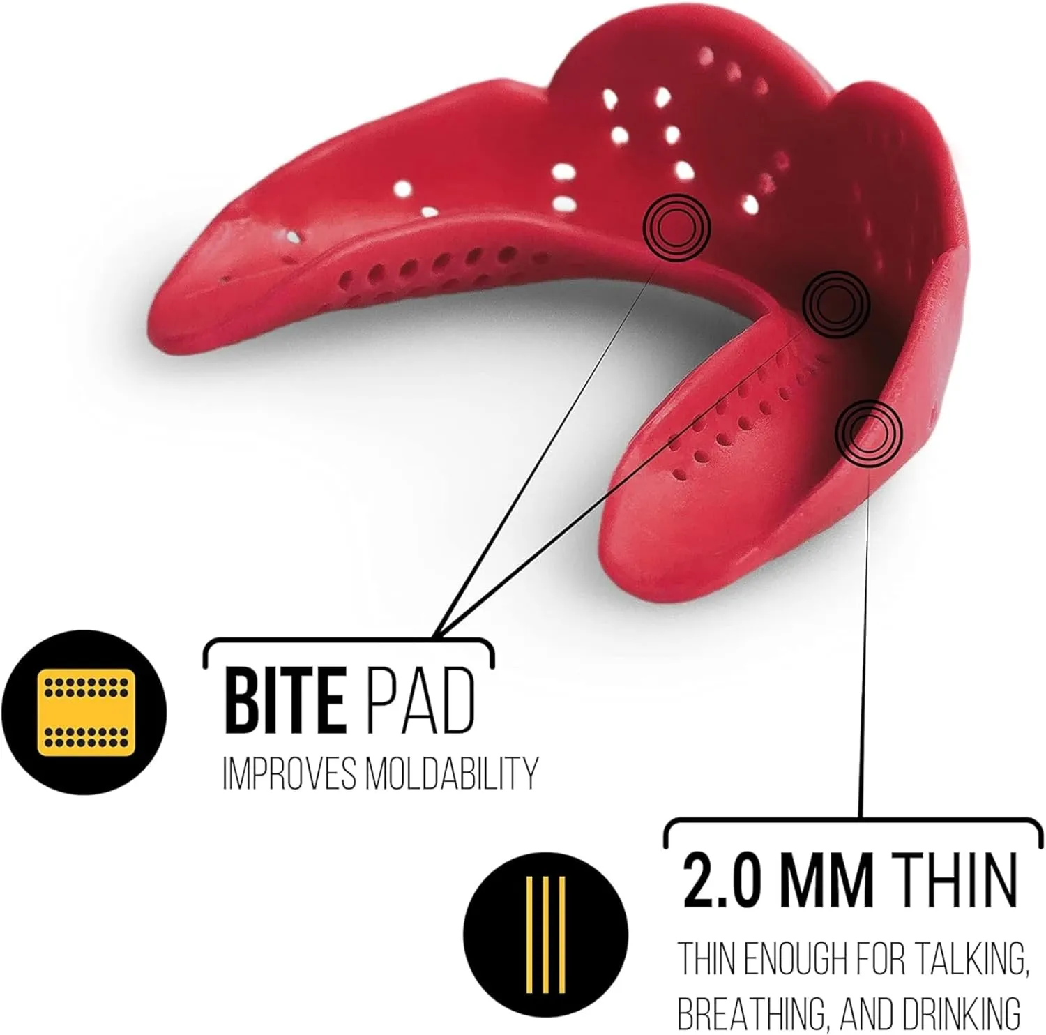 SISU Aero Large Mouthguard, Snow White - 2.0mm Thin - Custom-Molded Fit - Slim Design - Remoldable Up to 20 Times - for Team Sports - Non Toxic