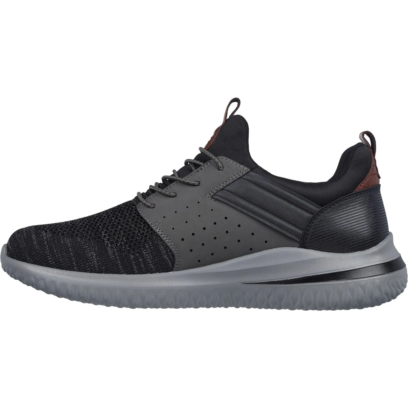 Skechers Mens Delson 3.0 - Cicada Wide 210238W-BKGY Black/Grey Slip On Shoe