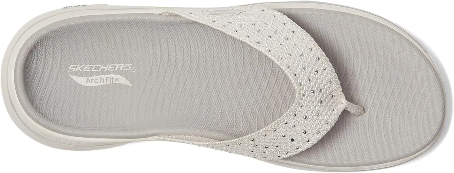 Skechers Women's Arch Fit 2.0 3-pt Rhinestone Sandal Flip-Flop