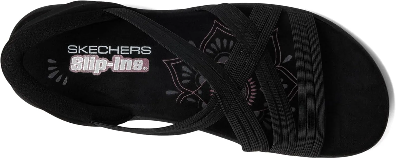 Skechers Women's Reggae Slim-Simply Stretchy Hands Free Slip-ins Sport Sandal