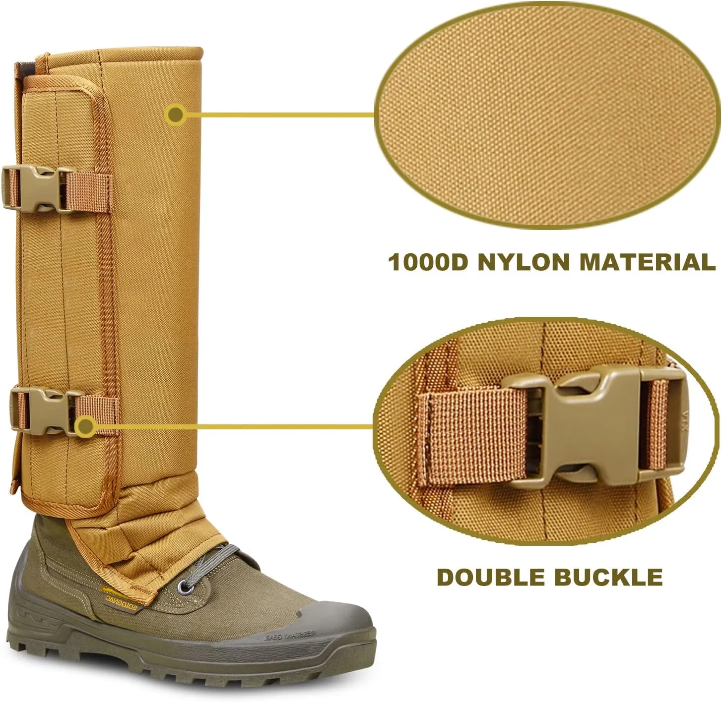 Skiguard Snake Guard Gaiters - Waterproof Chaps for Lower Legs, Bite Proof Guardz, Adjustable Size