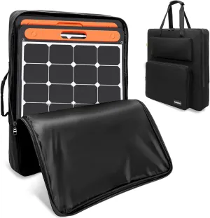 Solar Panel Travel Bag, Padded Portable Solar Panel Storage Bag Compatible with 2 Jackery SolarSaga 100W 200W 100X, Water-resistant Protective Carrying Pocket Case for Outdoor Camping Travel
