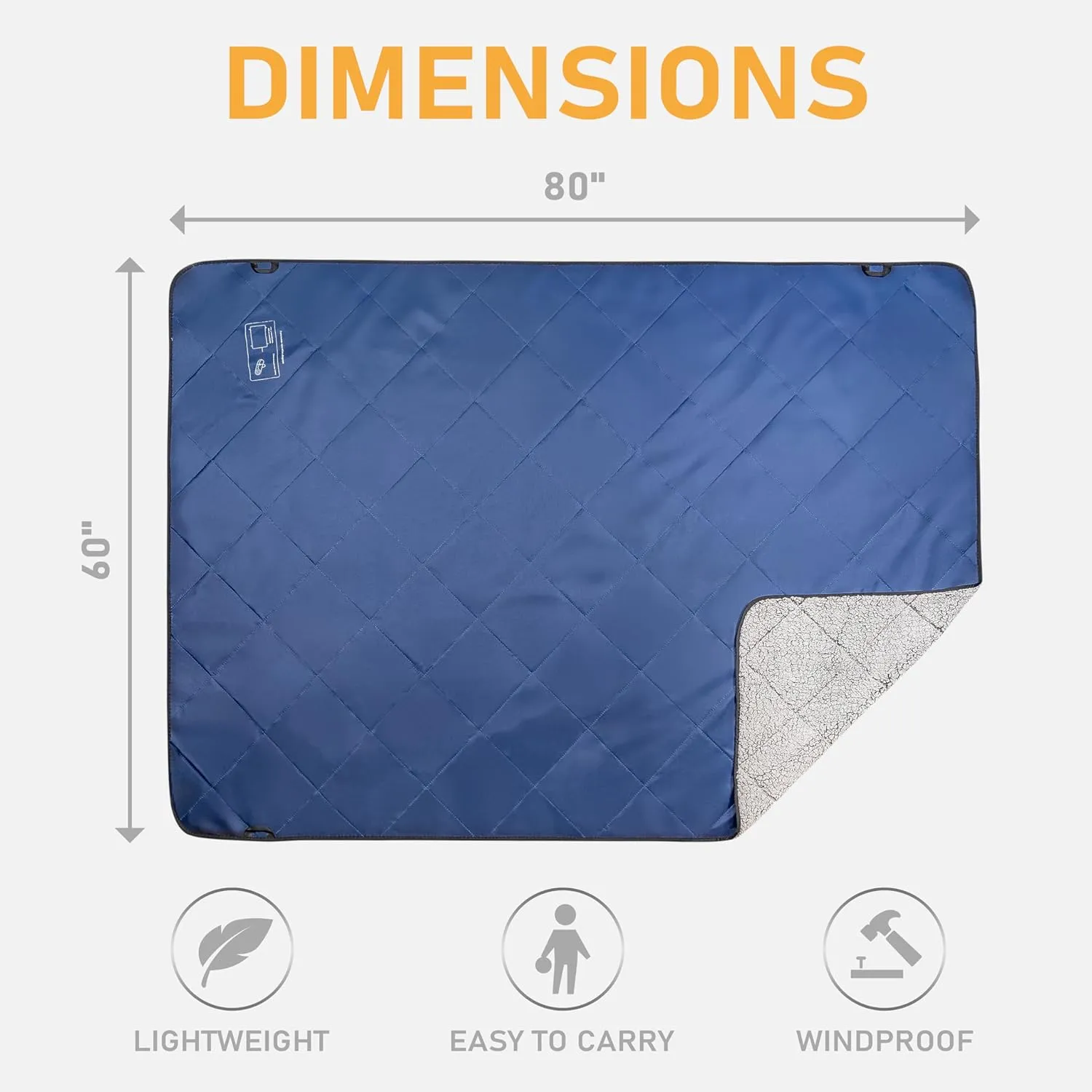 Solaris Waterproof Sherpa Outdoor Blanket, 60” x 80” Insulated Oxford, Packable for Stadium Camping & Cold Weather, Ideal for Soccer Moms, Pets, Picnics, Concerts