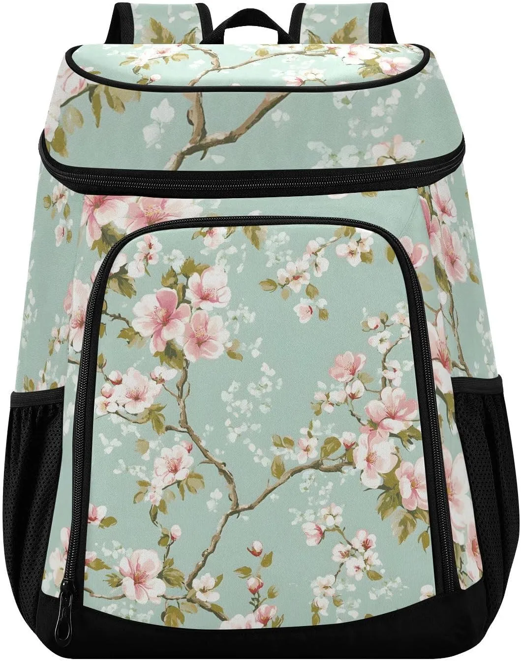 Spring Cherry Blossom Flowers Cooler Backpack Cooler Insulated Leak Proof Lunch Backpack 36 Cans Waterproof Soft for Men Women Picnic Hiking Camping Beach
