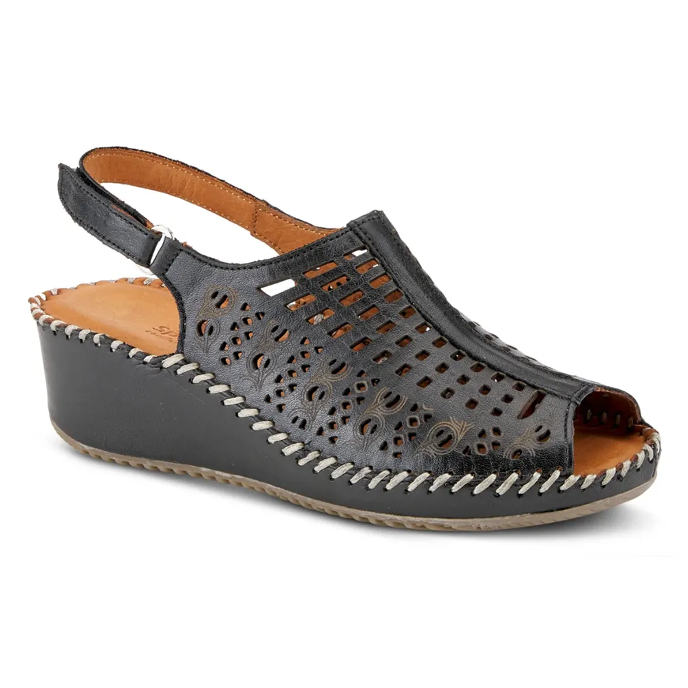 Spring Step Bohemianish Sandal Black Leather (Women's)