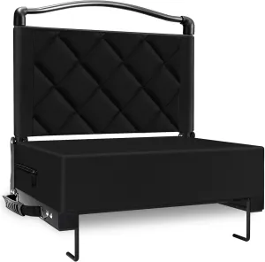 Stadium Seats with Back Support Cushion, Folding Stadium Seats for Bleachers Hold up 400lbs, Wide Bleacher Seat with Shoulder Strap & Handle Comfort for Sports Events (Black, 1pcs)