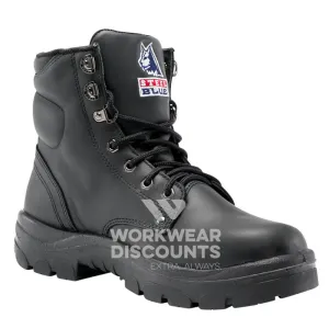 Steel Blue Argyle Lace Up Safety Boots Black