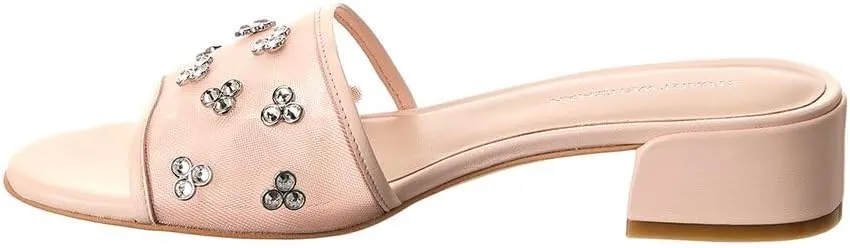 Stuart Weitzman Tammy Xtal Block Mesh & Leather Sandal