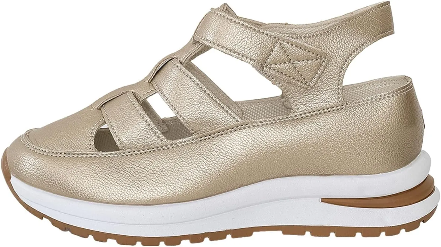 Summer Sandals for Women 2025 Women's Hollow Out Casual Sandal Comfortable Breathable Closed Toe Platform Shoe Height-Boosting Thick Sole Hiking Wear Shoes for All Day Wear