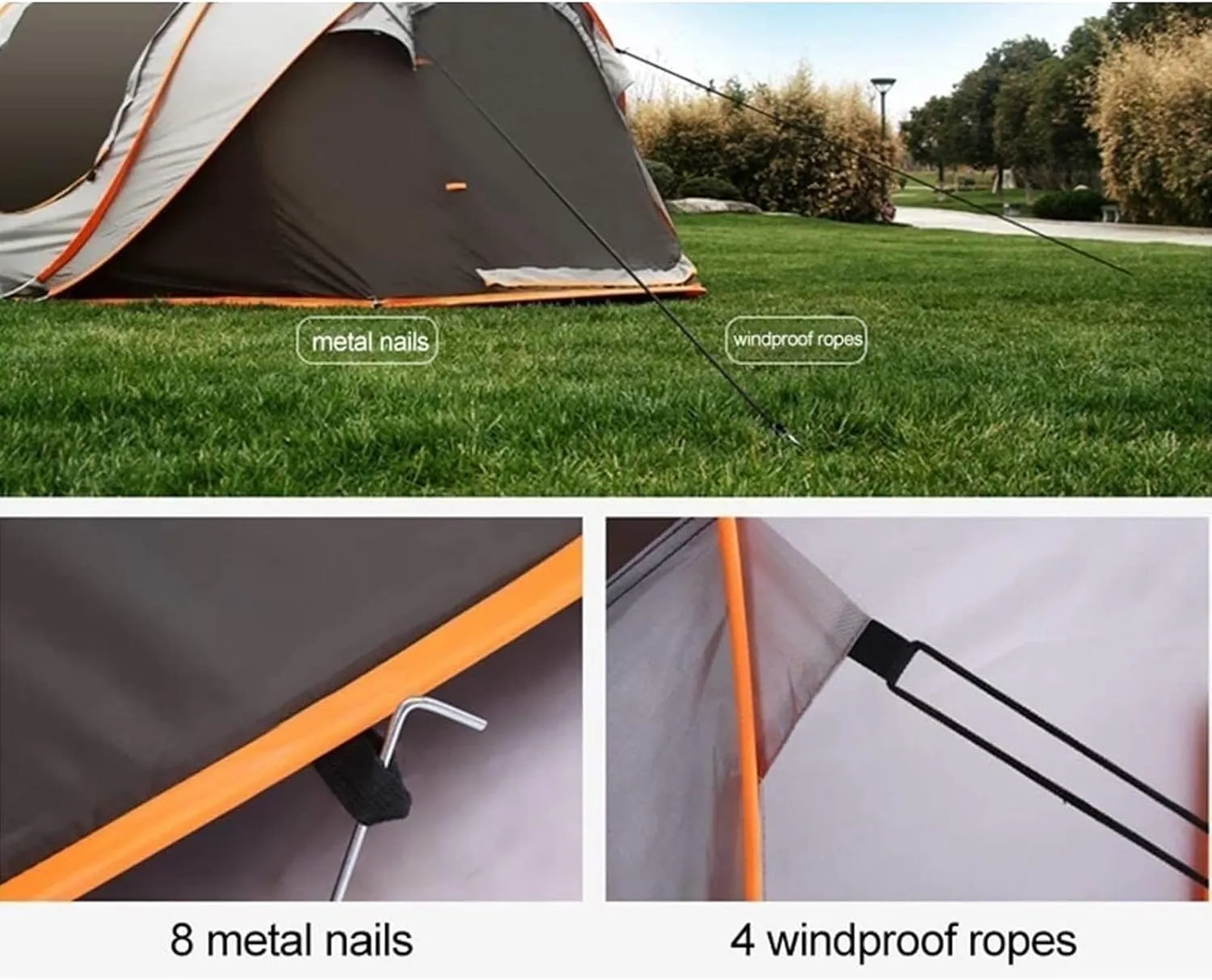 Tents 5-8 People Fully Automatic Camping Tent Windproof Waterproof Automatic Pop-up Tent Family Outdoor Instant Setup Tent 4 Season, Green