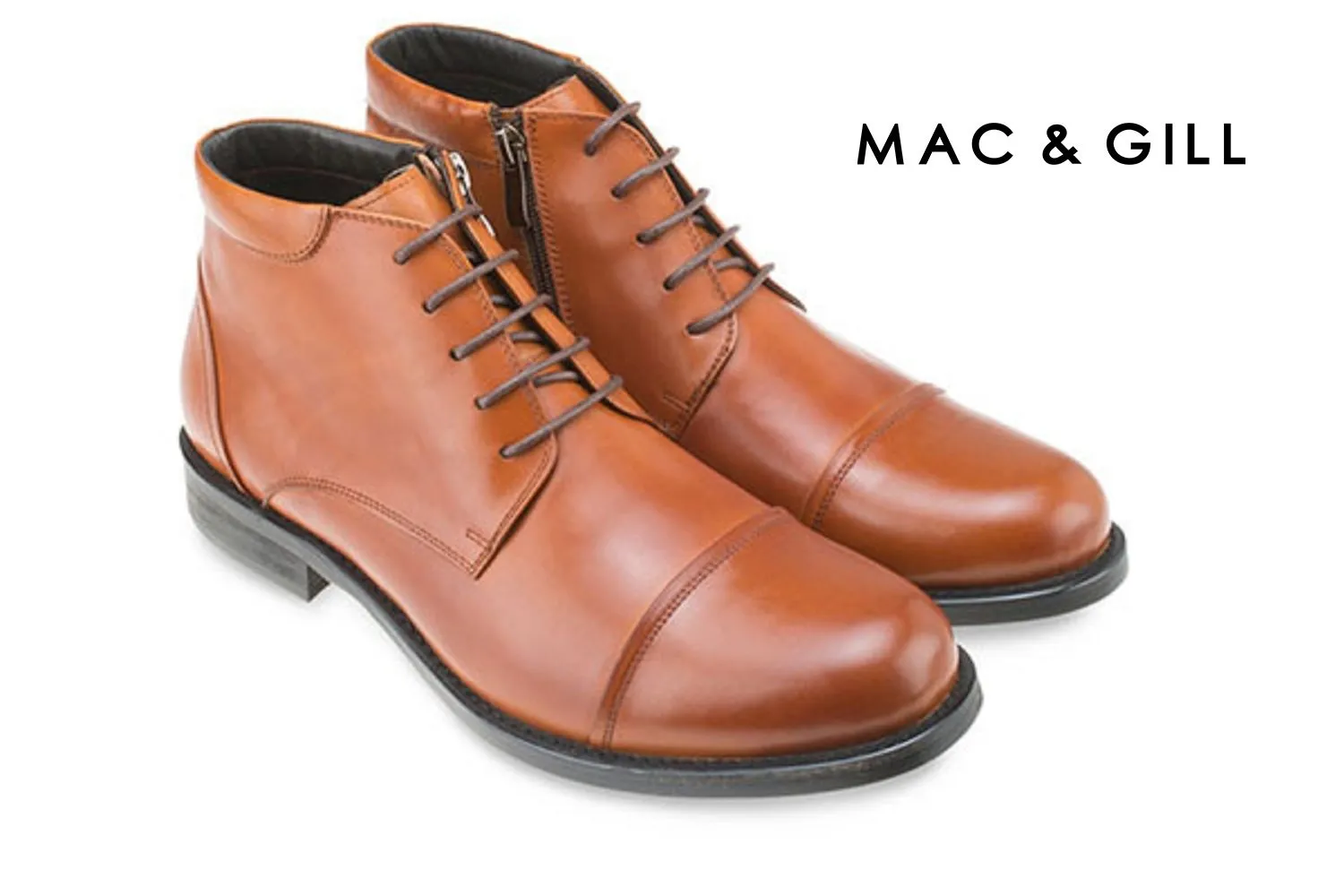 Texas Captoe Derby Leather Boot with side zip for men