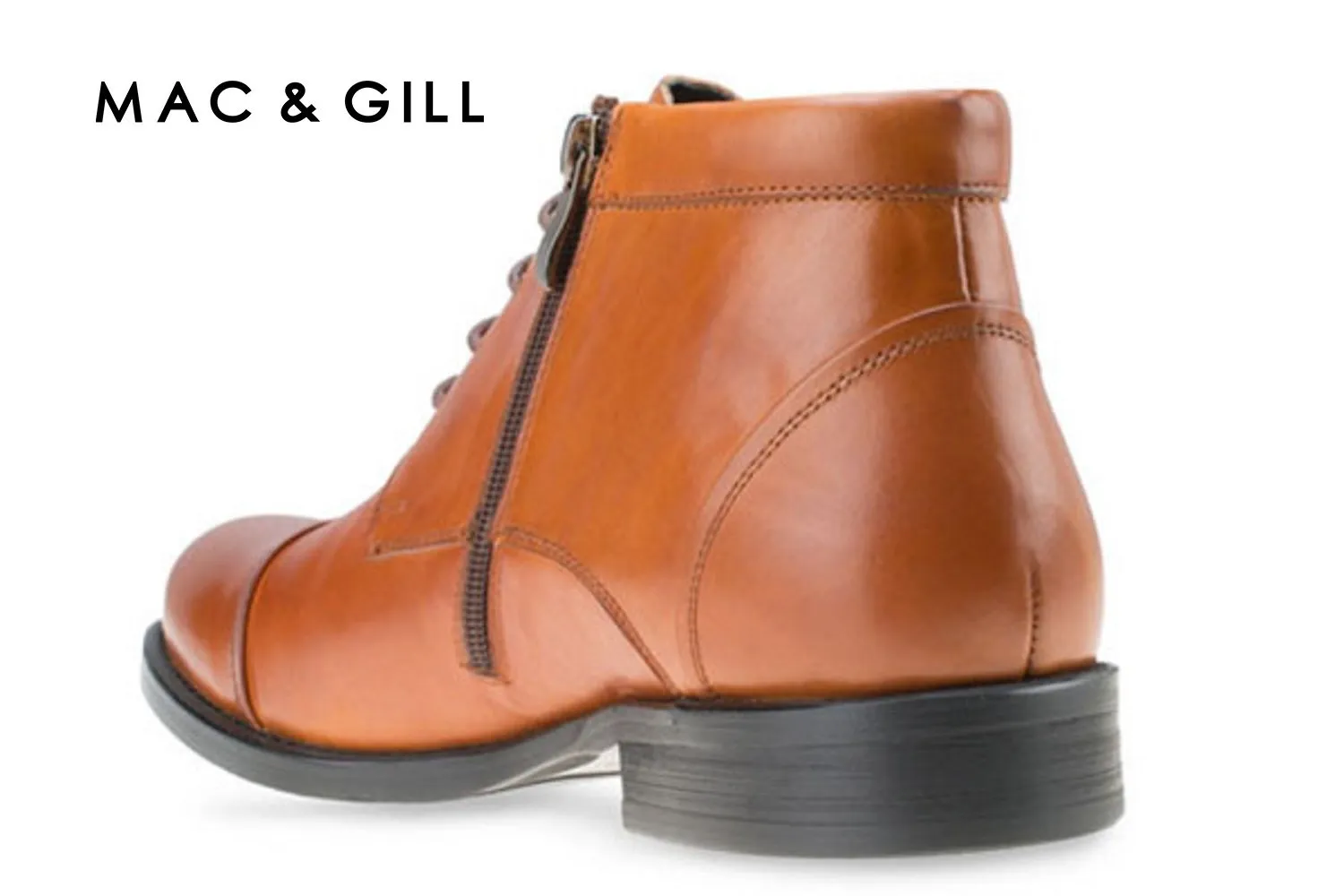 Texas Captoe Derby Leather Boot with side zip for men