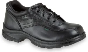 Thorogood Soft Streets Double Track Oxford Work Shoes for Men - Premium Black Leather with Comfort Insole and Slip-Resistant Outsole; Berry Compliant and Postal Certified
