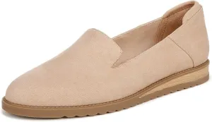 Toe Dr. Warm Slip Rounded Away Tan Scholl's Loafers Quick dispatch Microfiber Classic Beautifully crafted Jet On