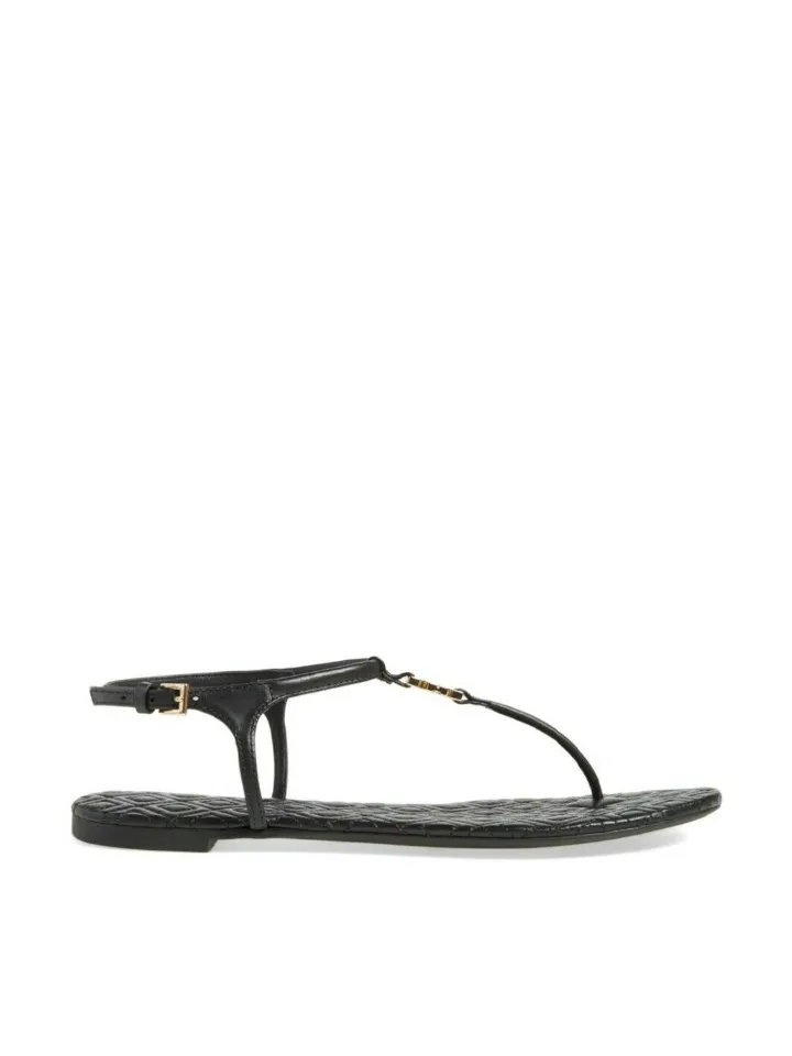 Tory Burch 43081 Marion Quilted Sandal Veg Leather Black