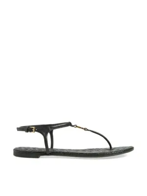 Tory Burch 43081 Marion Quilted Sandal Veg Leather Black