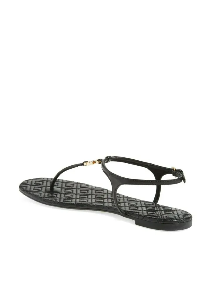 Tory Burch 43081 Marion Quilted Sandal Veg Leather Black