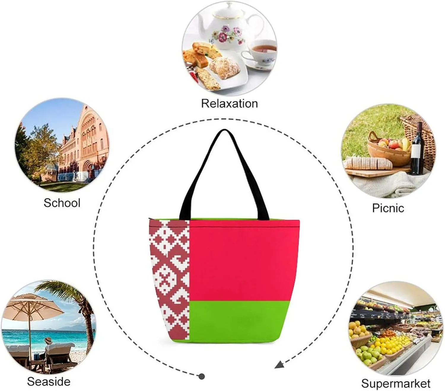 Trendy American Samoa Flag Women's Large Handbag with Zipper for Work and Weekend Activities