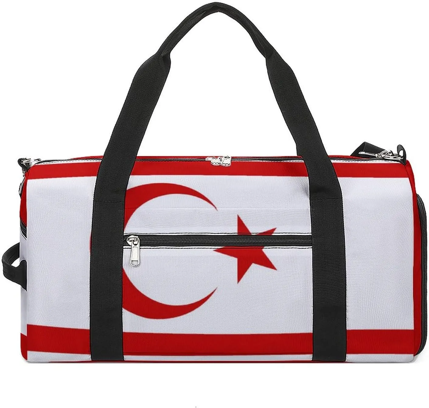 Turkish Republic Northern Cyprus Flag Duffel Bag for Men Women Waterproof with Shoe Compartment