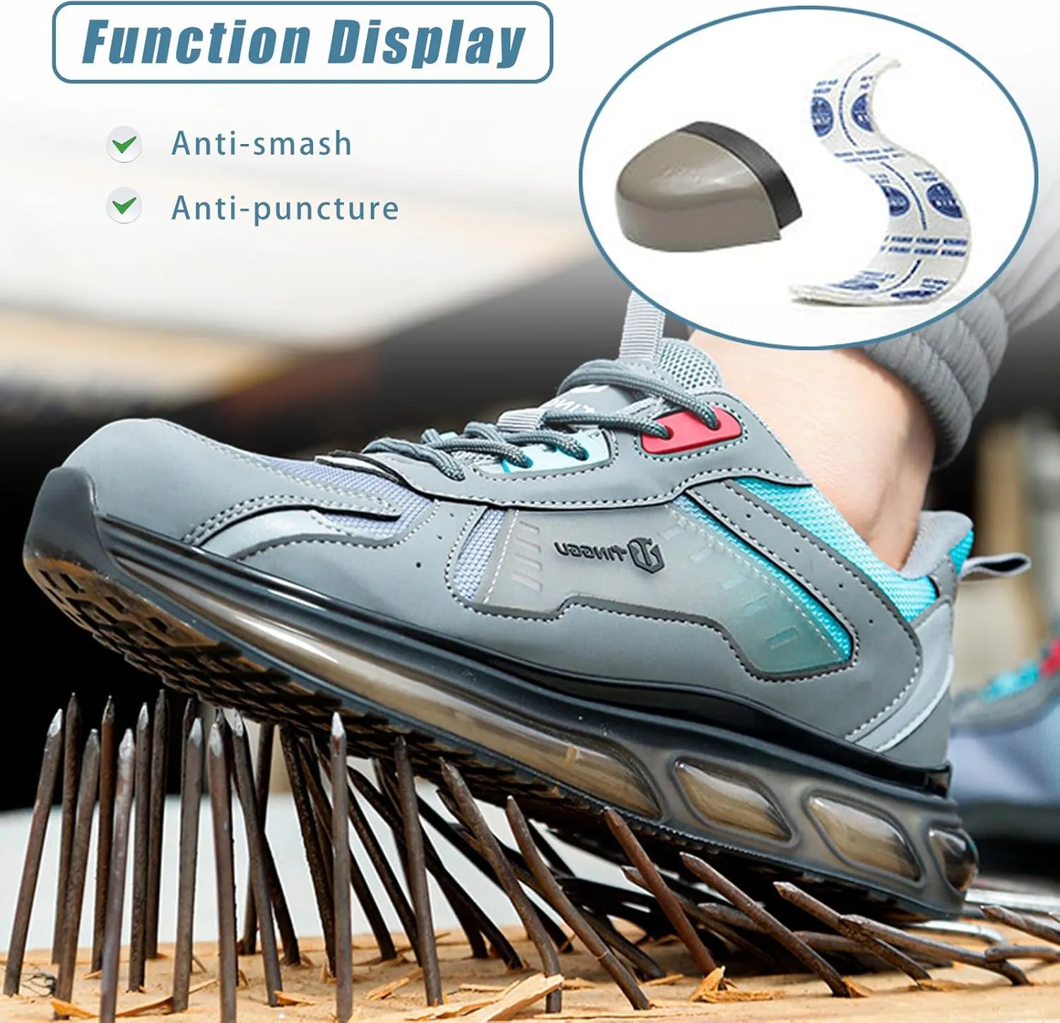 Unisex Steel Toe Shoes Safety Shoes, Anti-Smash & Puncture Work Shoes, Industry Construction Composite Toe Work Sneakers, Fashionable Safety Footwear, Soft Comfortable Breathable