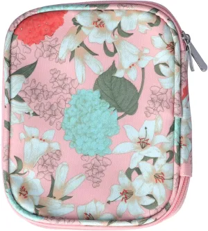 Uplory Storage Bag, Oxford Cloth Pink Lily Portable Household Daily Use DIY Crochet Storage Handbag Crochet Storage Handbag Sweater Knitting Set