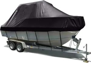 V-Shaped Waterproof Boat Cover Waterproof Boat Cover 210D UV Resistant and Tear Resistant V-Shaped Hull TRI Hull Runabout Pro Style Bass Boat Hull Protectors(14 * 16FT)