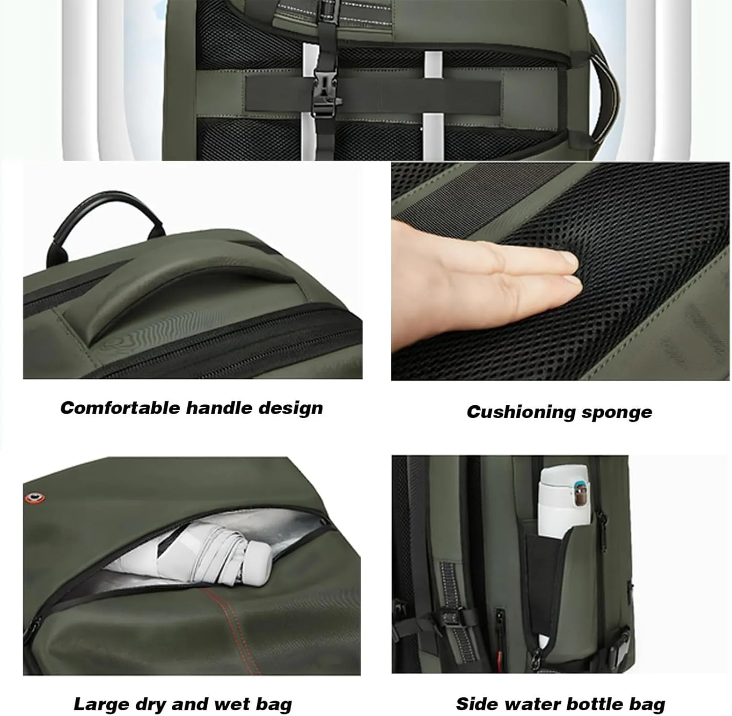 Vaccage - Vaccage Backpack, 60L Expandable Vacpack Backpack Vacuum Compression, Large Capacity Anti Theft Travel Back Pack (Black)