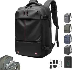 Vaccage - Vaccage Backpack, 60L Expandable Vacpack Backpack Vacuum Compression, Large Capacity Anti Theft Travel Back Pack (Black)