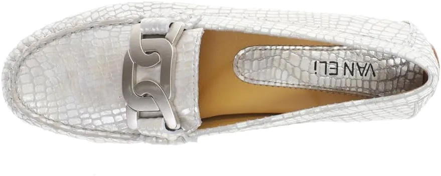VANELi Women's Aiker Metallic Snake Print Slip on Moccasins Loafer