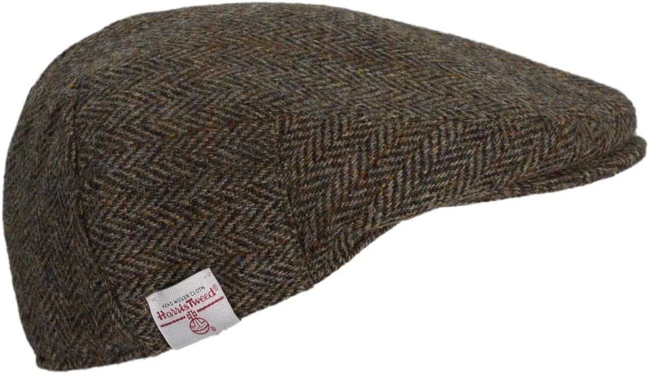 Walker and Hawkes Oakmoor Harris Tweed Flat Cap for Men - Classic Men’s Hat Made from Virgin Wool, Light and Water-Resistant