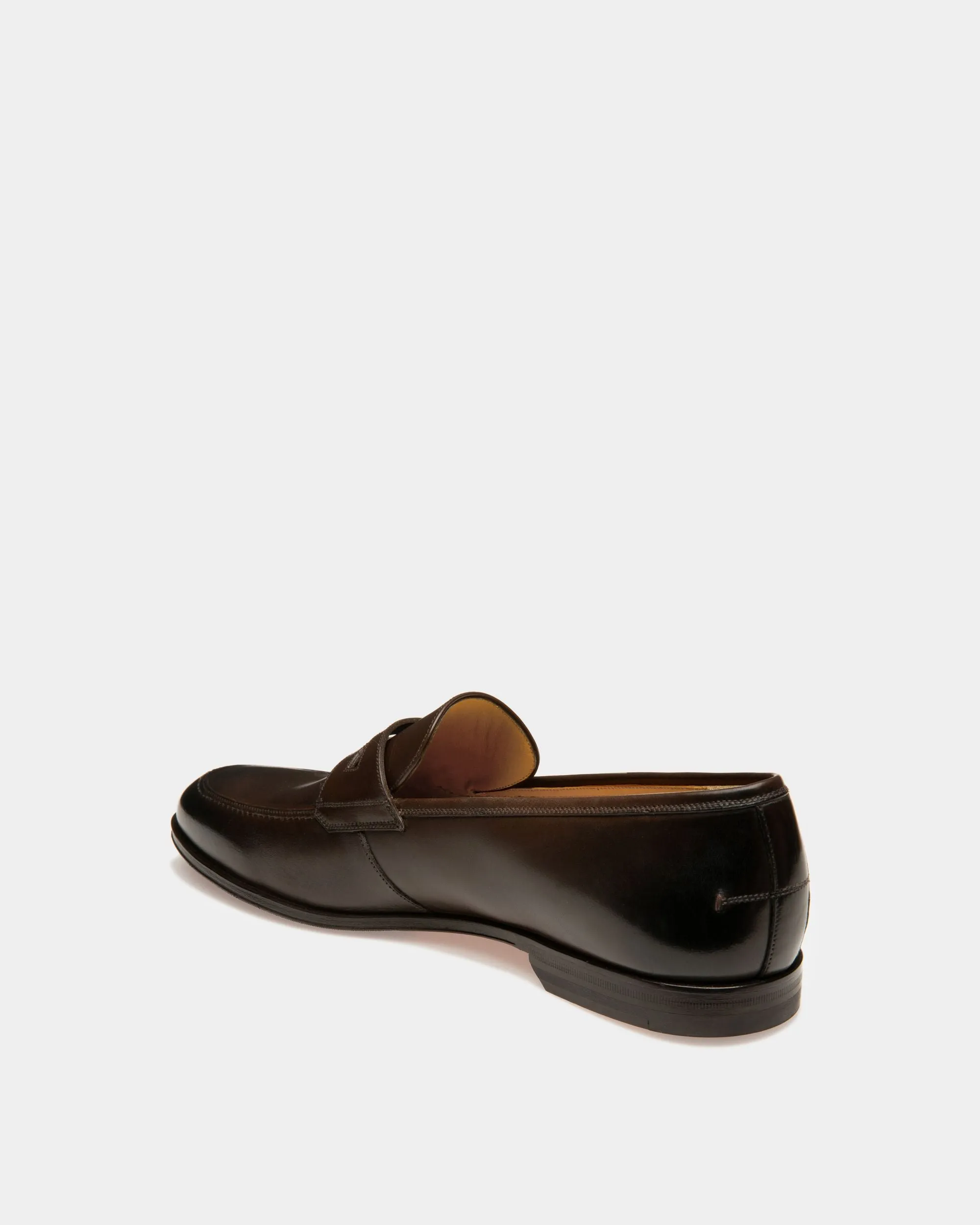 Webb Men's Calf Leather Loafer In Dark Brown