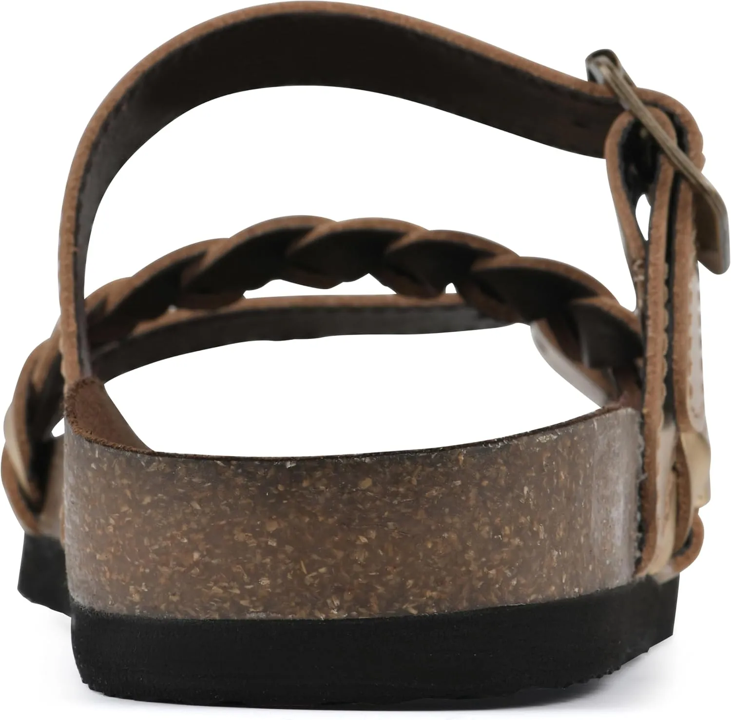 WHITE MOUNTAIN Women's Huntington Signature Comfort Molded Footbed Double Buckle Braided Sandal