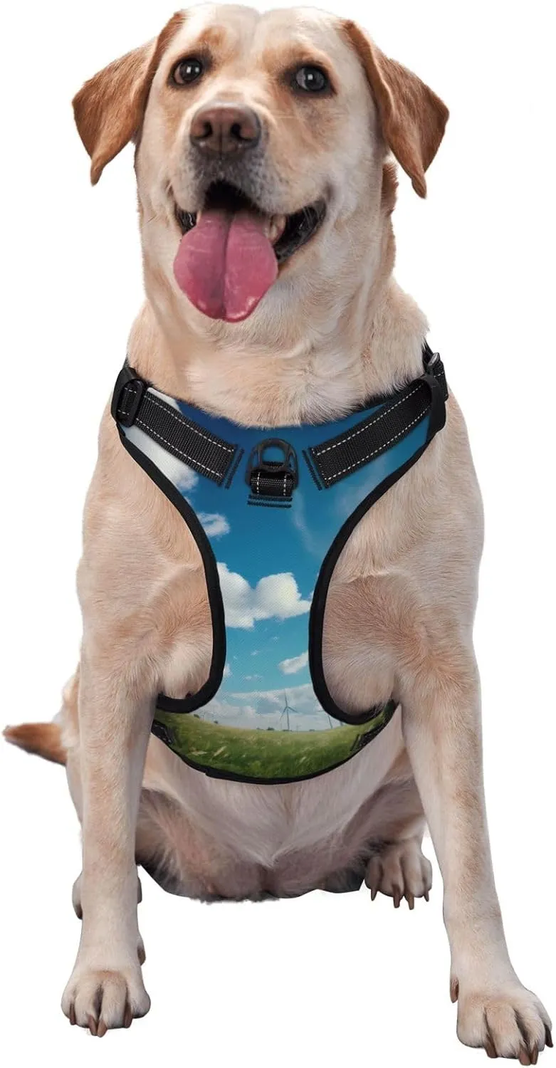 Windmills Medium Printed pet Traction Vest for Pets to wear When Walking The Dog or Climbing Mountains