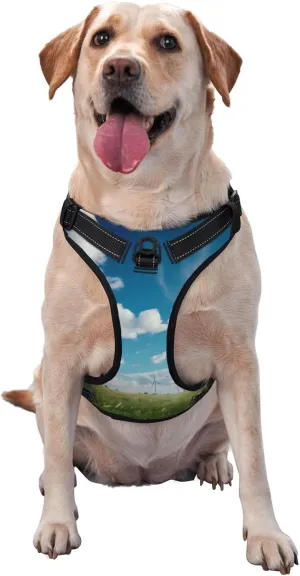 Windmills Medium Printed pet Traction Vest for Pets to wear When Walking The Dog or Climbing Mountains