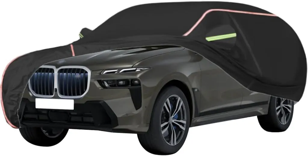 WOLWES Car Cover are Suitable for BMW X7 M60i xDrive All-Weather Windproof, Snowproof, Rainproof, UV-Protected and Breathable All-Season Universal with Side Door Zip Oxford Cloth Car Cover (Color : B