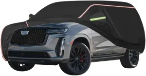 WOLWES Car Cover are Suitable for Cadillac Escalade All-Weather Windproof, Snowproof, Rainproof, UV-Protected and Breathable All-Season Universal with Side Door Zip Oxford Cloth Car Cover (Color : Bl