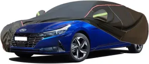 WOLWES Car Cover are Suitable for Hyundai i30 Saloon All-Weather Windproof, Snowproof, Rainproof, UV-Protected and Breathable All-Season Universal with Side Door Zip Oxford Cloth Car Cover (Color : B