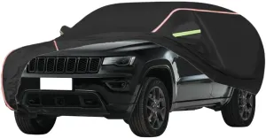 WOLWES Car Cover are Suitable for Jeep Grand Cherokee All-Weather Windproof, Snowproof, Rainproof, UV-Protected and Breathable All-Season Universal with Side Door Zip Oxford Cloth Car Cover (Color :