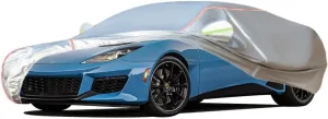 WOLWES Car Cover are Suitable for Lotus Evora All-Weather Windproof, Snowproof, Rainproof, UV-Protected and Breathable All-Season Universal with Side Door Zip Oxford Cloth Car Cover (Color : White)