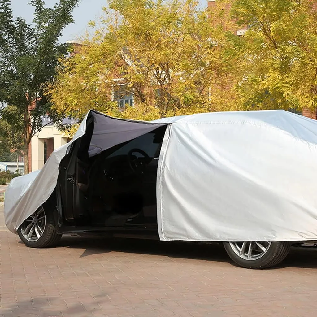 WOLWES Car Cover are Suitable for Mercedes-Benz CLS All-Weather Windproof, Snowproof, Rainproof, UV-Protected and Breathable All-Season Universal with Side Door Zip Oxford Cloth Car Cover (Color : Bl