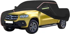 WOLWES Car Cover are Suitable for Mercedes-Benz X-Class All-Weather Windproof, Snowproof, Rainproof, UV-Protected and Breathable All-Season Universal with Side Door Zip Oxford Cloth Car Cover (Color