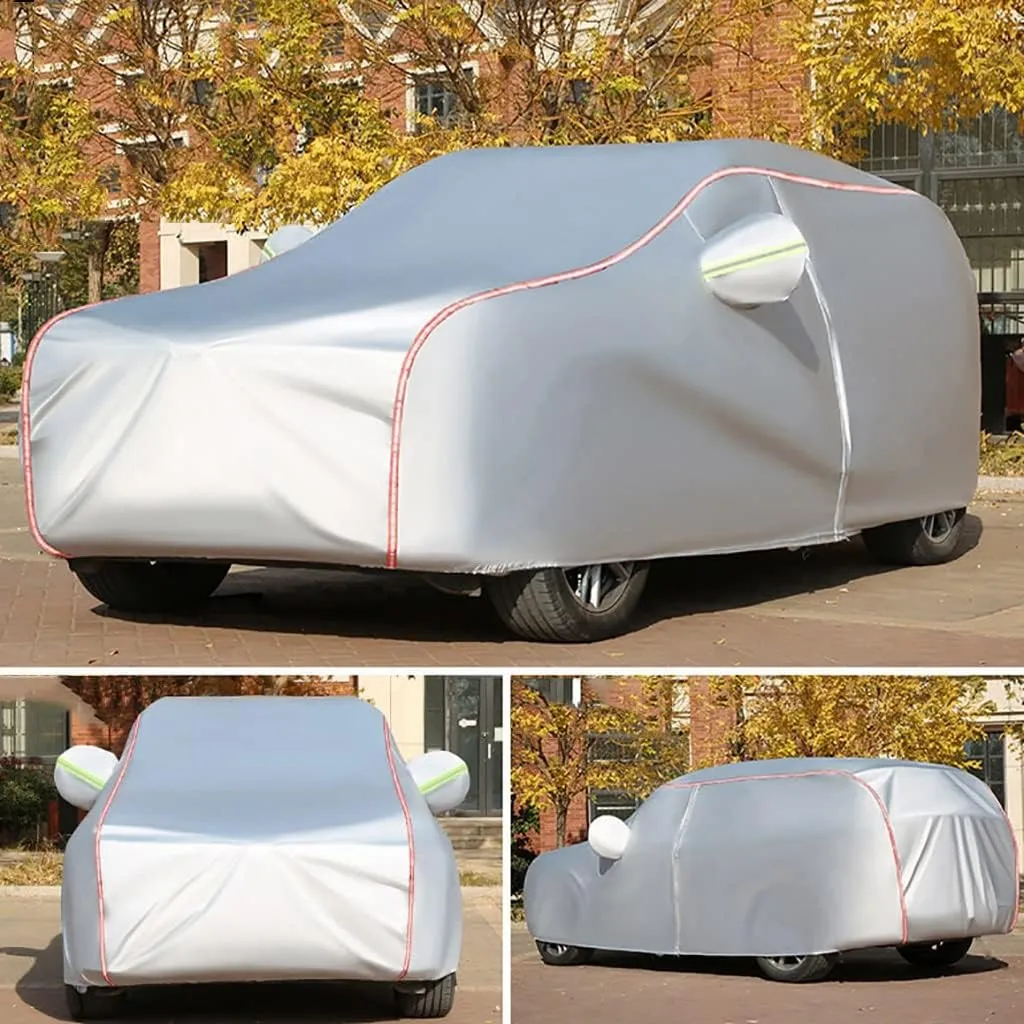 WOLWES Car Cover are Suitable for Peugeot 3008 2008-2023 All-Weather Windproof, Snowproof, Rainproof, UV-Protected and Breathable All-Season Universal with Side Door Zip Oxford Cloth Car Cover (Color
