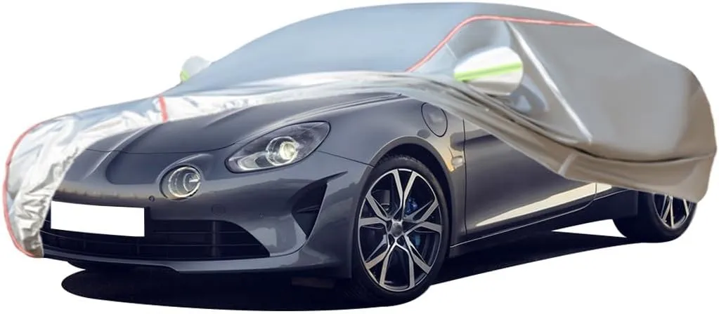 WOLWES Car Cover are Suitable for Renault Alpine A110 All-Weather Windproof, Snowproof, Rainproof, UV-Protected and Breathable All-Season Universal with Side Door Zip Oxford Cloth Car Cover (Color :