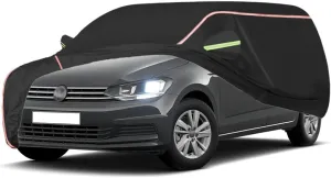 WOLWES Car Cover Are Suitable For Volkswagen Touran SE Family/SEL/R-Line All-weather Windproof, Snowproof, Rainproof, UV-protected And Breathable All-season Universal With Side Door Zip Oxford Cloth C