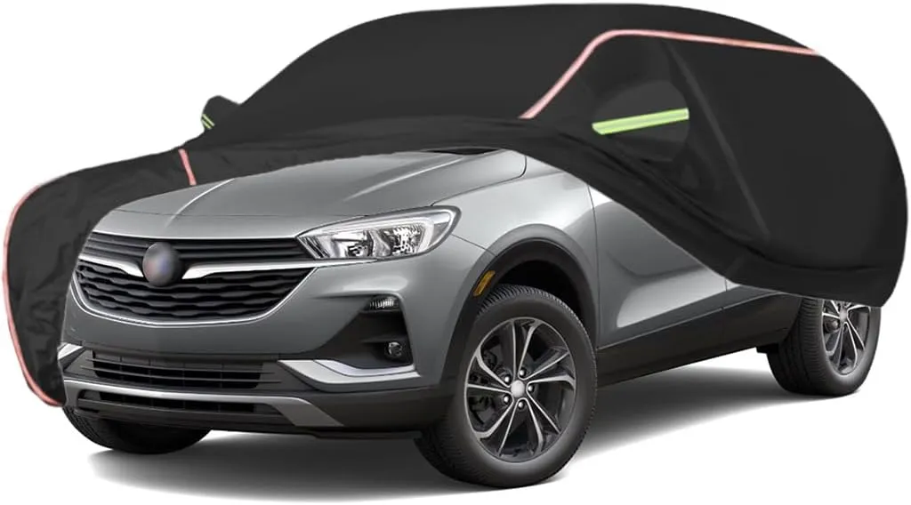 WOLWES Car Covers Are Suitable For Buick Encore GX SUV 2020-2024 All-weather Windproof, Snowproof, Rainproof, UV-protected And Breathable All-season Universal With Side Door Zip Oxford Cloth Car Cover